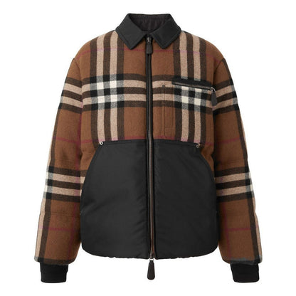 BURBERRY 8063517 Burberry Check Down Puffer Jacket DARK BIRCH BROWN PADDED COAT MALE XL